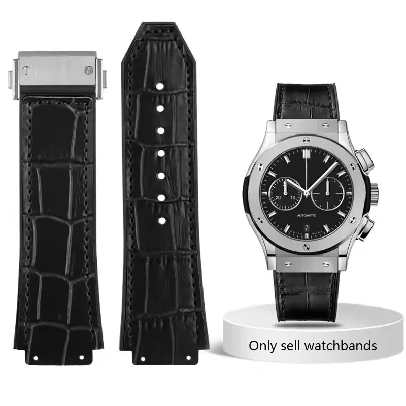 Cowhide Watch Band For HUBLOT Hengbao Yubo Classic Fusion Big Bang Silicone Genuine Leather Chain Men's wrist 26*19mm