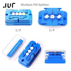 1/4 1/2 Pill Cutter Multiple Pill Splitter Stainless Steel Blade Quartering For Round Oblong Pills Tablet Cutter Splitter Blue