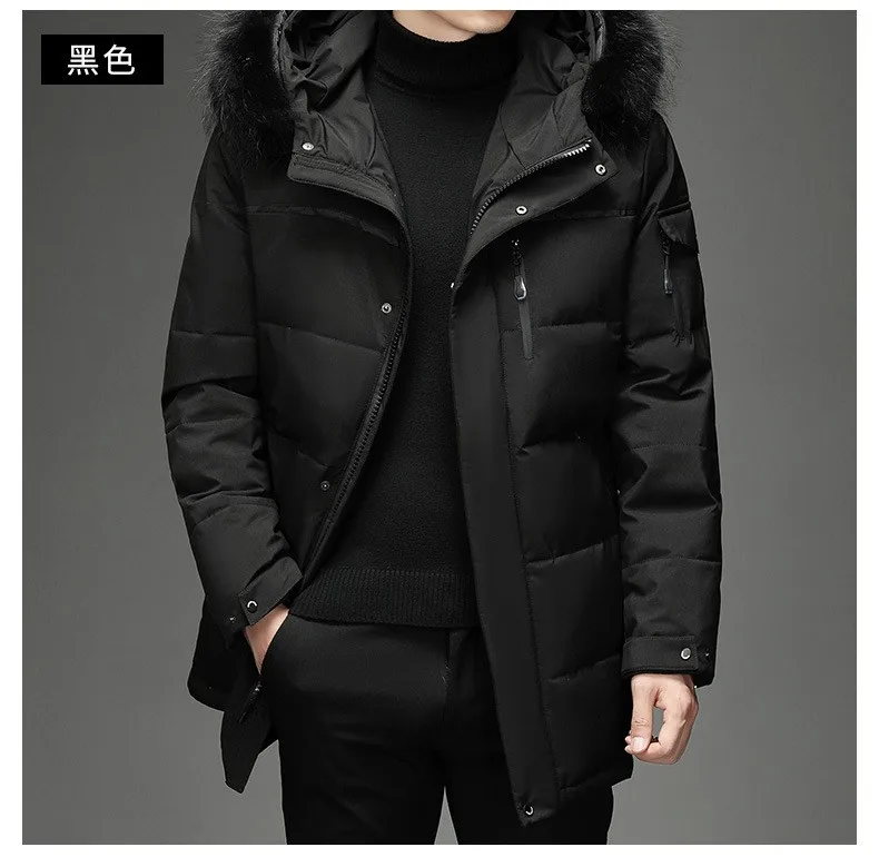 Style Hooded Jacket Short Length Casual with Windproof Wrinkle Finish Zipper Closure Thickened Regular Length Winter for Men