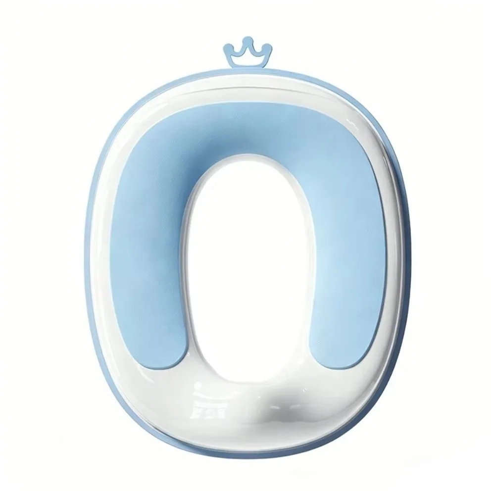 Universal Children's Toilet Seat Cushion Plastic Hook Splash-Proof Toilet Seat Cushion Crown Hanging Groove Portable
