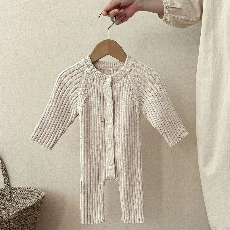 

2025 New Autumn 0-24M Toddler Baby Boys Girl Knitted Romper Infant Baby Boys Girls Knitted Jumpsuit Kids Knitted Clothes
