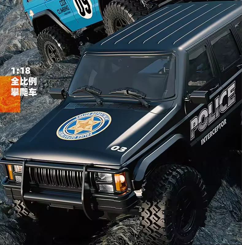 Voiture d'escalade tout-terrain télécommandée, échelle 1:18, phares liés, Proportion complète, moteur 2.4G 4WD, modèle de ramassage, jouets, cadeau