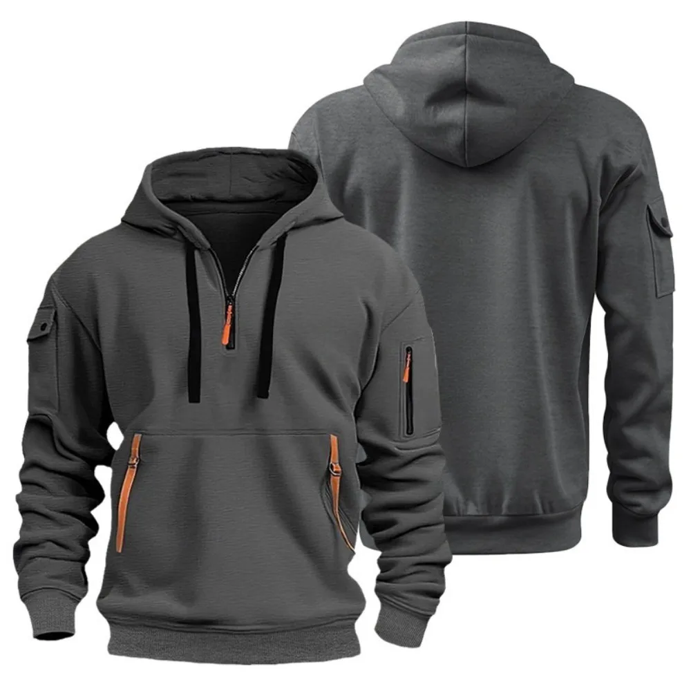 

Fashion Mens Fleece Hoodie Winter Warm Zip Up Sweatshirt Casual Multi Pocket Pullover