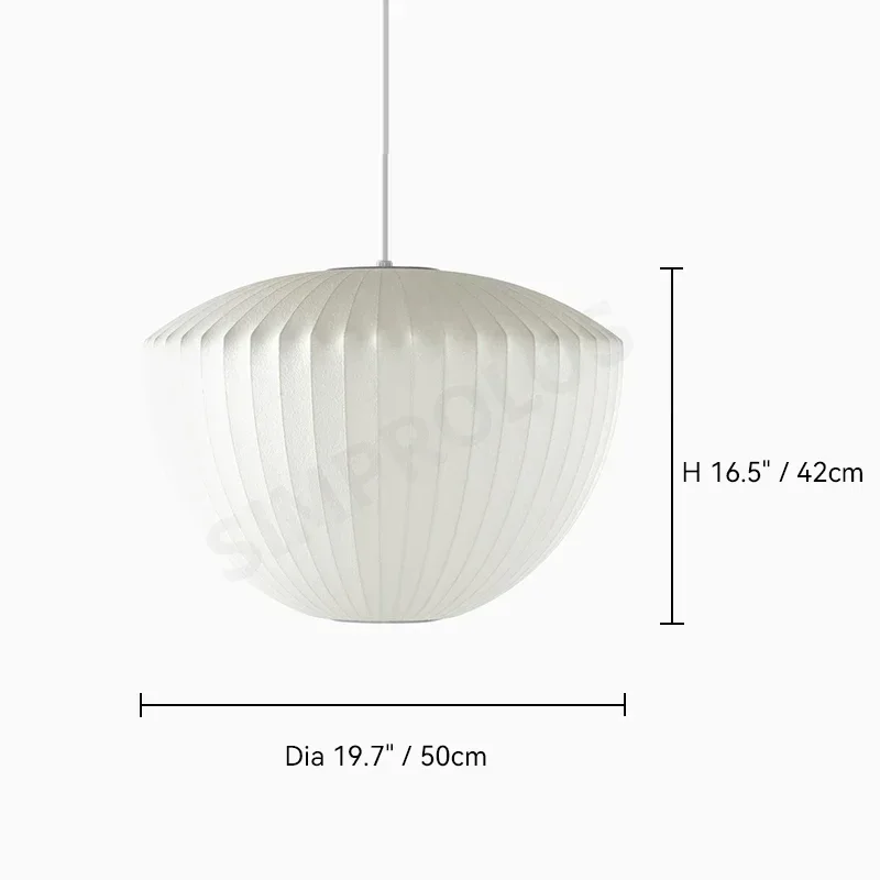 HomeLover Nelson Bubble Silk Fabric LED Pendant Lamp White 3