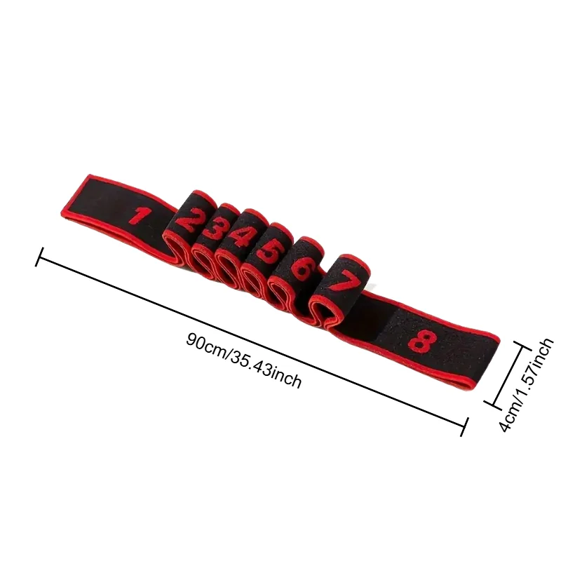 8 Section Style Dance Resistance Band Yoga Stretching Pilates Fitness Digital Elasticity Elastic Stretch Training Tension Belt image 6
