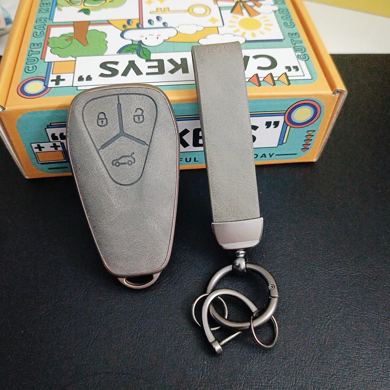 

Lightweight Key Case for Skyworth Skywell ET5 EV6 HTI HT-i PHEV Plus 3 Button Remote Car Key Cover Holder Keychain Accessories