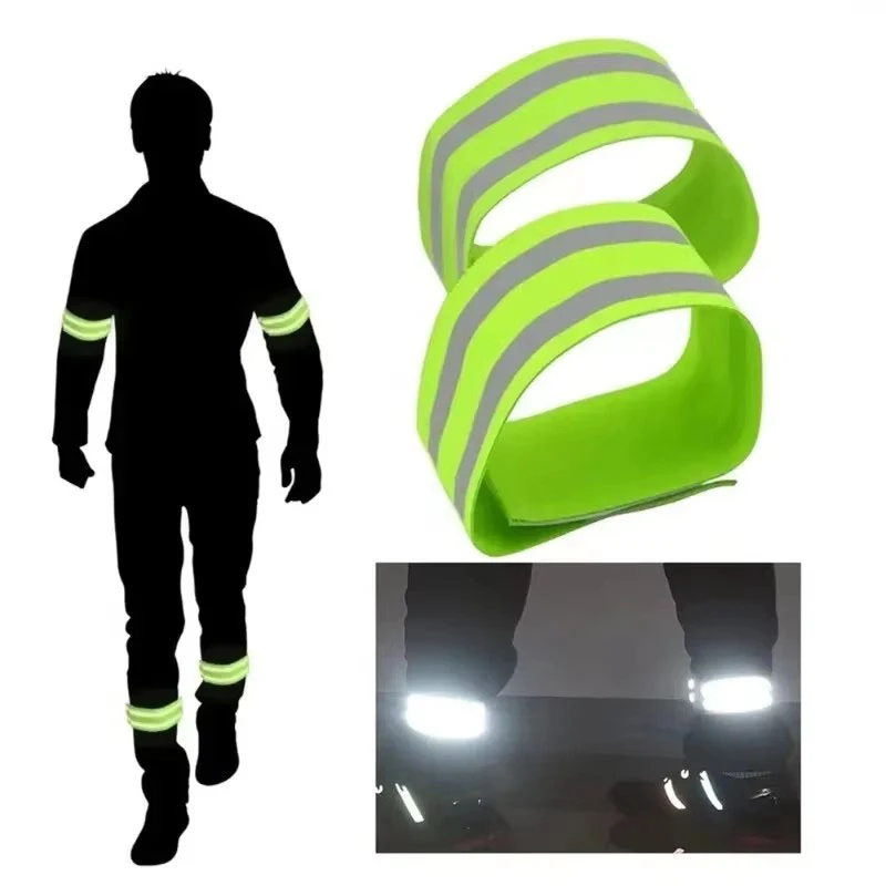 1-6Pairs Reflect Straps For Night Walking Cycling Running Safety Reflector Tape Reflective Bands For Wrist Arm Ankle Leg