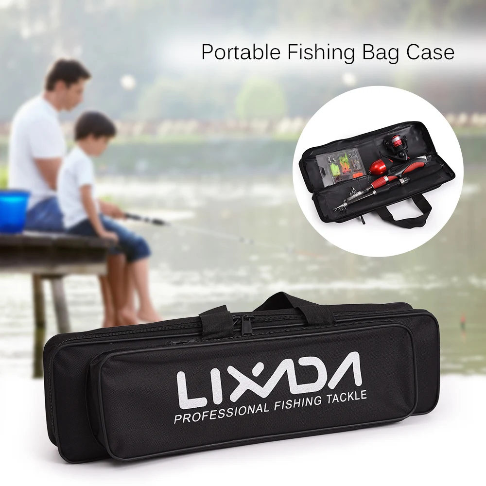 

Lixada Portable Fishing Bag Case Fishing Rod and Reel Travel Carry Case Bag Carrier Fishing Poles Gear Tackle Storage Bag