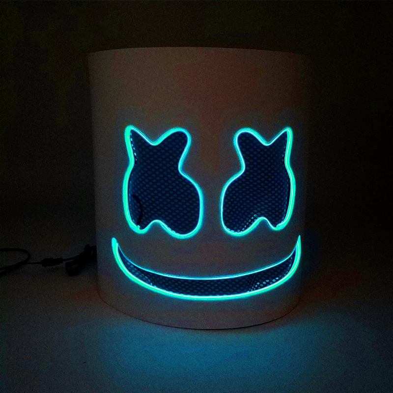 DJ Marshmello Luminous Head Cover, LED Light Up Accessory