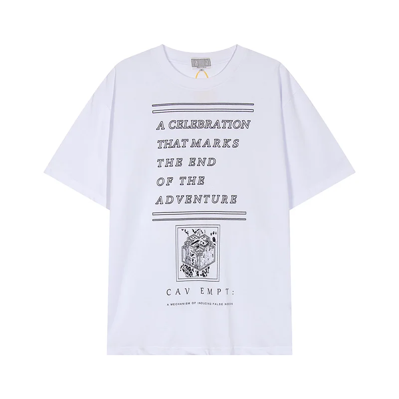 

Men Woman CAVEMPT Tops Tee Summer Cotton Slogan Abstract Printing O-Neck Loose Classic All-match Casual C.E Short Sleeve