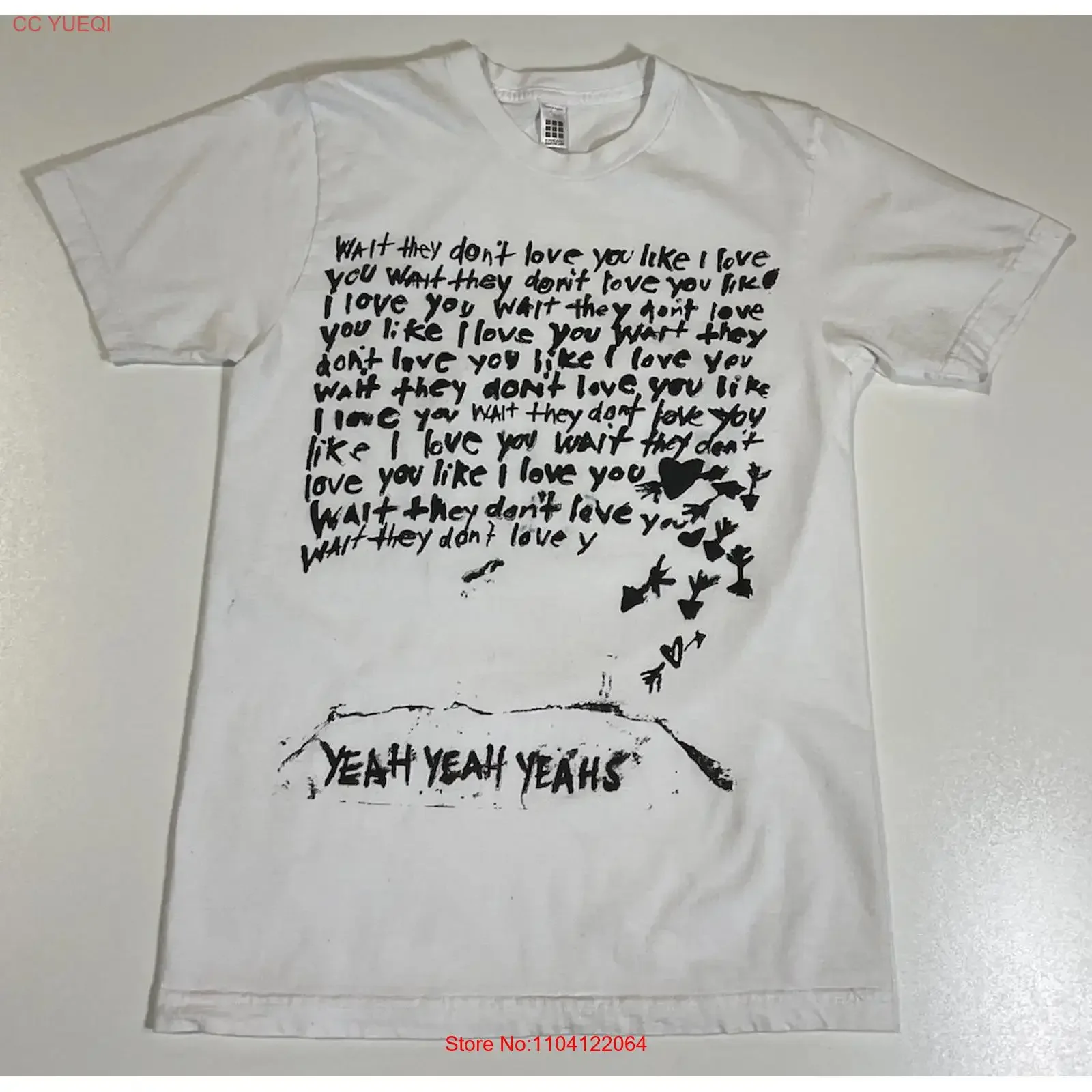 Vintage Yeah Yeahs Maps Lyrics T Shirt Sz S Karen O Indie Sleaze 2006 Y2K vintage Washed Versatile Stylish Unisex Comfortable