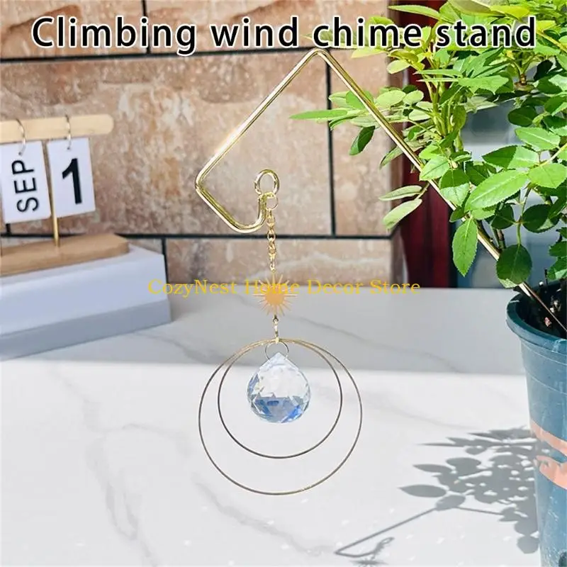 92MF Outdoor Elegant Wind Chime Stand Crafted From Crystal Metal Fit for Balcony Garden Enhancement Porch Window Decoration