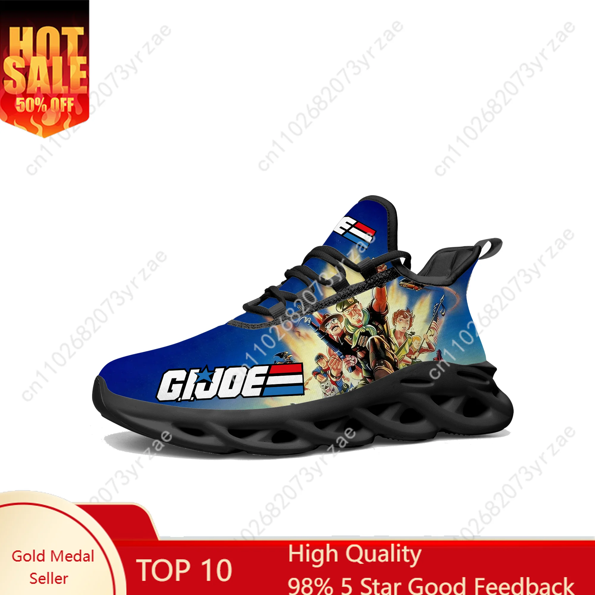 

G.I. Joe Flats Sneakers Cartoon Game Men Women Teenager Sports Running Shoes Fashion High Quality Tailor Made Lace Up Shoe
