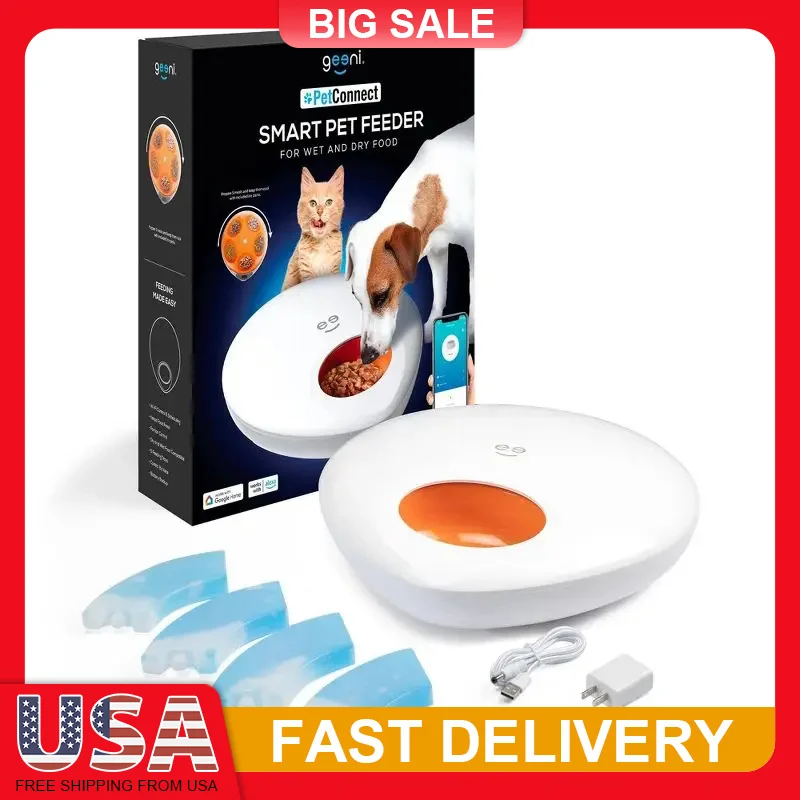 

Smart WiFi Pet Feeder for Dogs Cats Automatic Dry Wet Food Dispenser Voice App Control Alexa Google Home Compatible