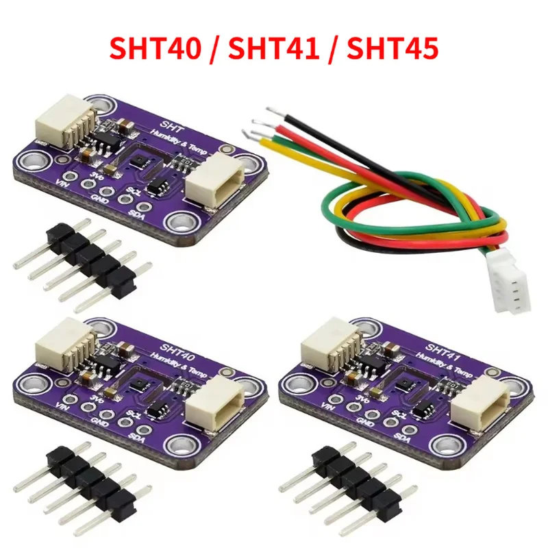 SHT40 / SHT41 / SHT45 Humidity & Temperature Sensor – QWIIC / I2C, 3.3‑5V, Ultra‑Low Power, CRC