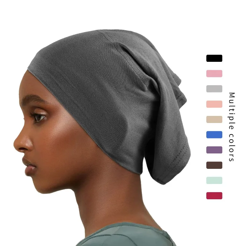 

1pc Soft Ramadan Modal Inner Hijab Cap Muslim Stretch Turban Cap Islamic Underscarf Bonnet Hat Female Headband Tube CapTurbante