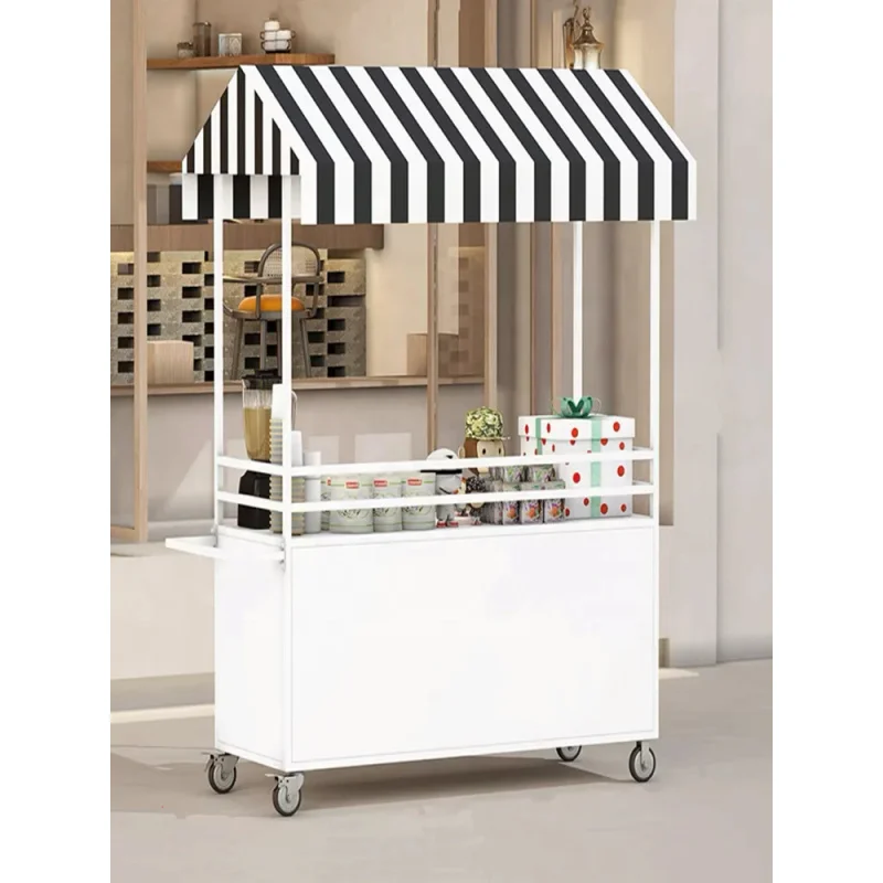 custom.Iron Night Market Mobile Powder Sales Promotion Outdoor Snack Stall Display Stand Push-Pull