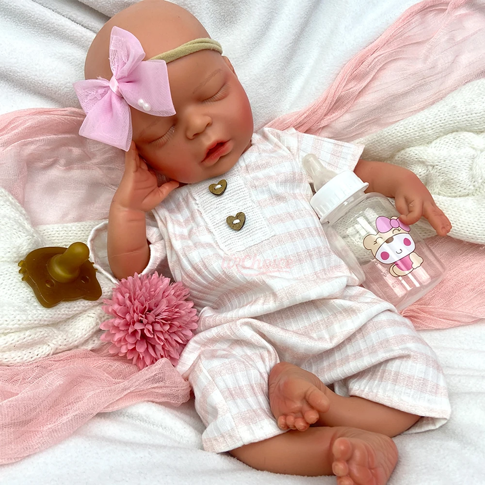 18인치 전체 몸 부드러운 실리콘 재태어난 아기 소녀는 미술 수집자를 위한 눈에 보이는 정맥 인형을 사용할 수 있습니다