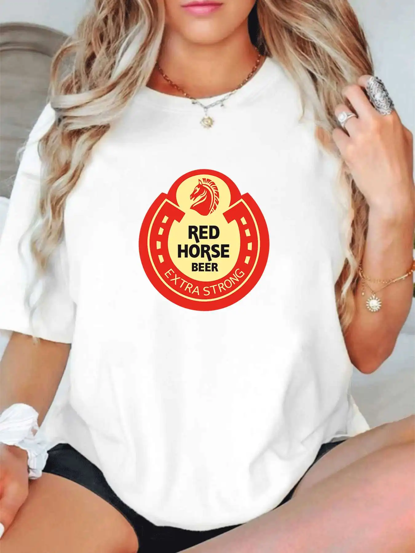 

【1142009】Женская футболка больших размеров с круглым вырезом, короткими рукавами-полурукавами на резинке и модными принтами