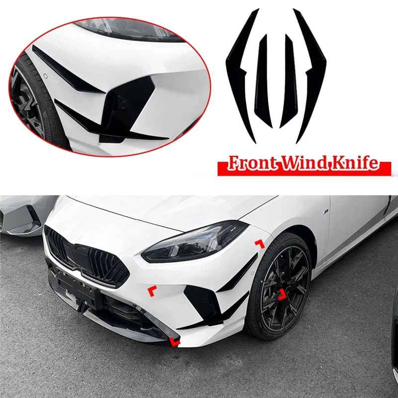 

-A95Z Front Side Spoiler Trim For BMW 1 2 Series F70 F74 M Sport 2024 2025 Car Splitter Wing Spoiler