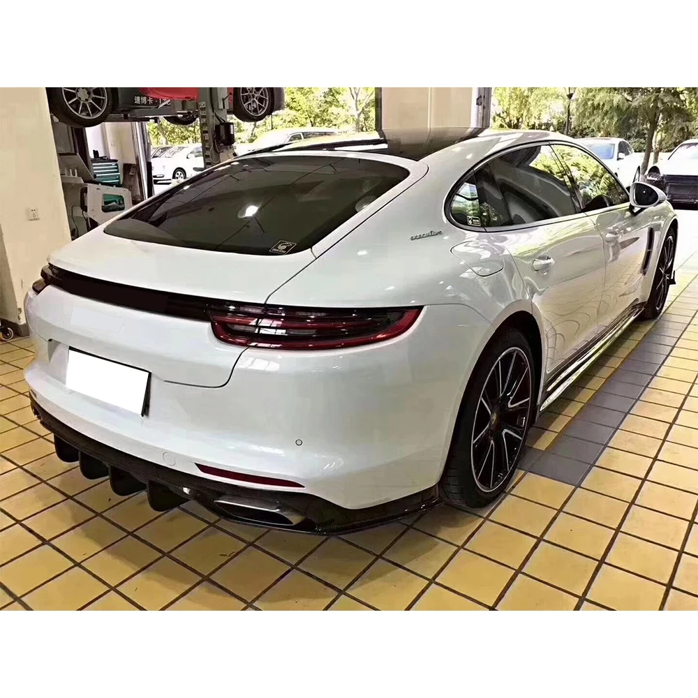 Koolstofvezel Bodykit Voorbumper Kin Lip Side Extension Rok Diffuser Splitter voor Porsche Panamera 971 2017-2019
