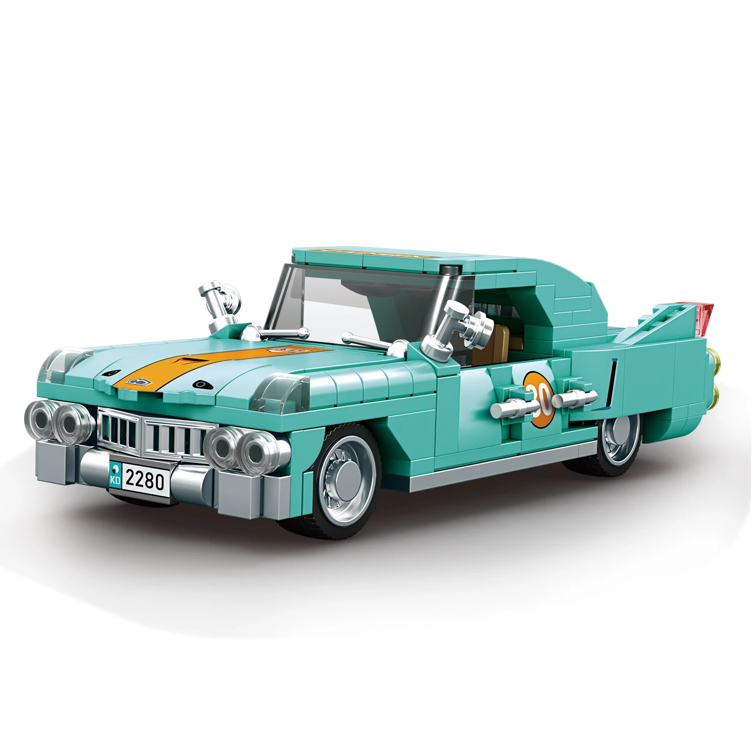 

Retro Classic Luxury Car Building Blocks, Vintage Car Model Kit, Police Car, With Stand, Toy Gift for Car Enthusiasts