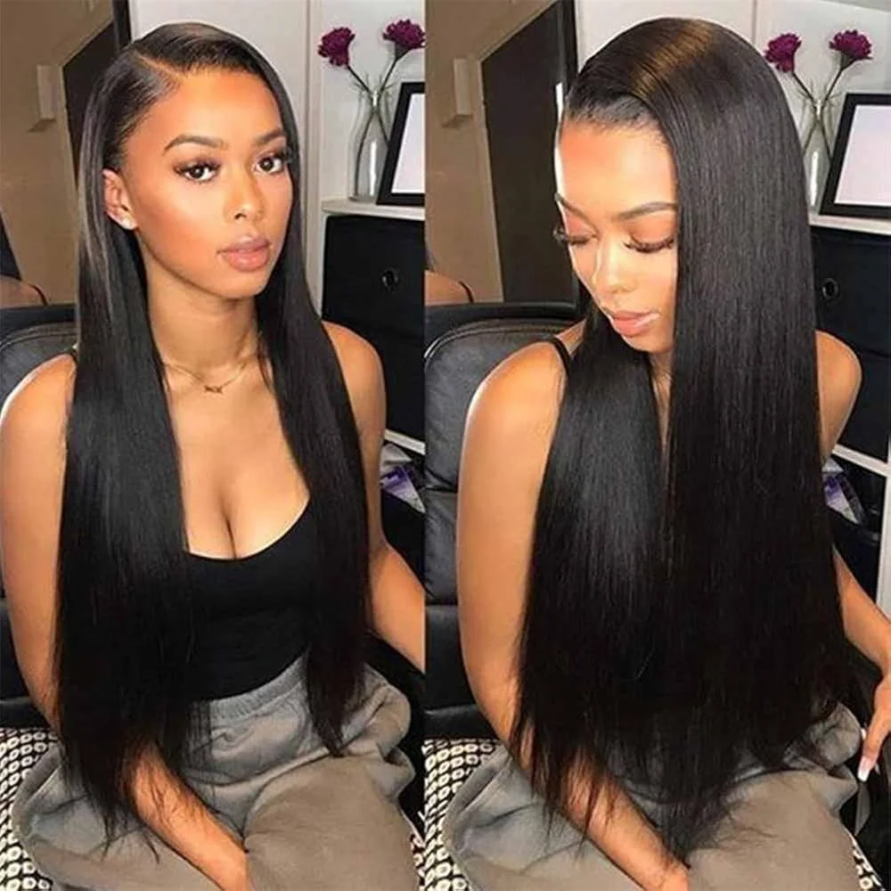 شعر مستعار بشري برازيلي بدون لاصق للنساء السمراوات ، شعر مستقيم عظمي ، شعر مستعار بدانتيل ، عقدة مبيضة ، قطع مسبق ، 7x5