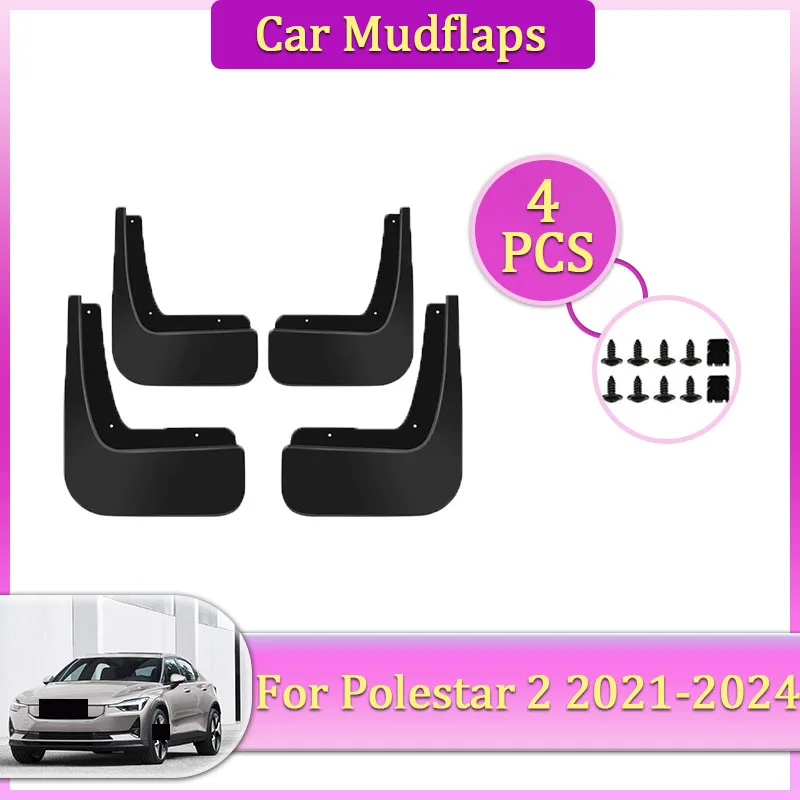 

4PCS Car Mud Flaps For Polestar 2 2021-2024 Anti-splash Front Rear Fender Wheel Cover Guard Mudguard Splash Guard Accessories