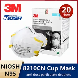 Maschere protettive 3M N95 KN95 8210 certificato NIOSH Anti PM2.5 Cup maschera antiappannamento per assistenza sanitaria industriale 8210CN fascia per maschera facciale