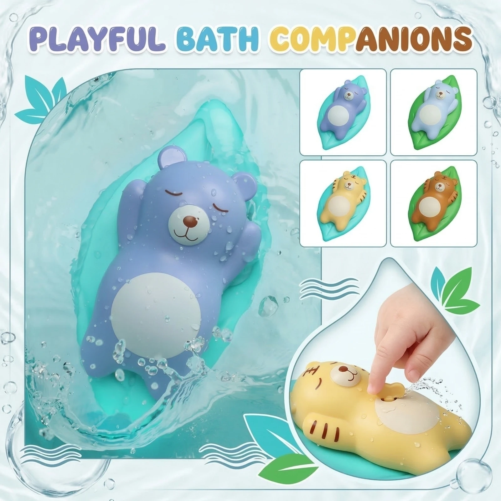 

Детские игрушки для воды, которые умеют двигаться и бегать, развивающие игрушки с механизмом заводки, а также игрушки для ванны, которые делают купание более приятным.