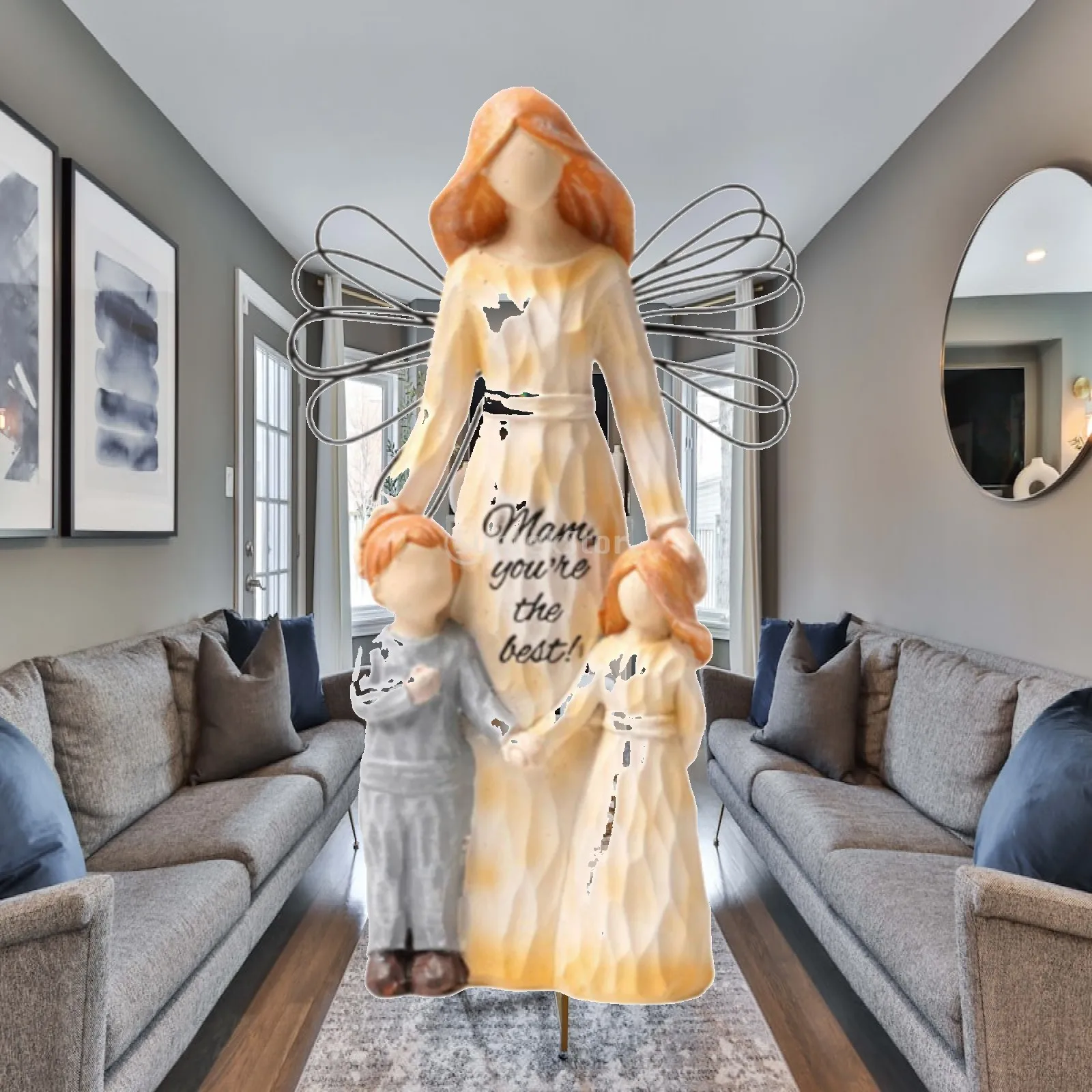 Family Figurines Sculpture Craft Collectible Hand Painted Home Decor Memorial Gift for Bedroom Lightweight Versatile Lifelike