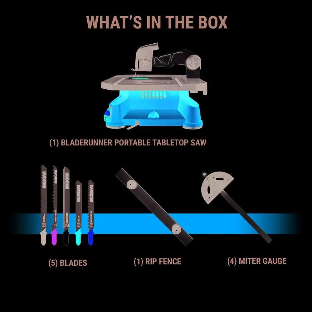 NEW WX572L 5.5 Amp BladeRunner Portable Electric Table Top Saw