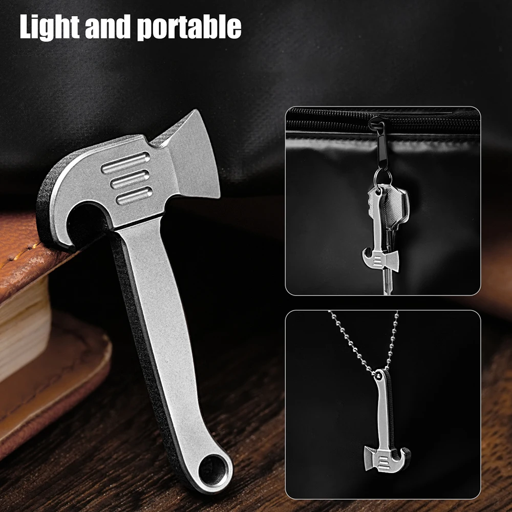 Mini Titanium Alloy Creative Crowbar Necklace Pendant Keychain Pendant Accessory EDC Multi-function Delivery Tool Bottle Opener