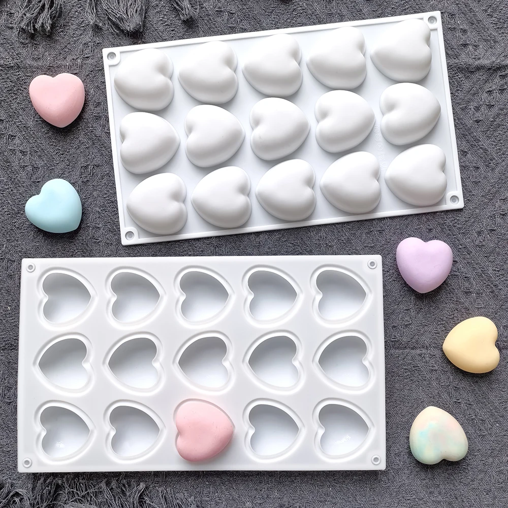 1pc Valentine\'s Day heart-shaped cake chocolate silicone mold for DIY mousse dessert mold candy ice cream cake cheese jelly mold