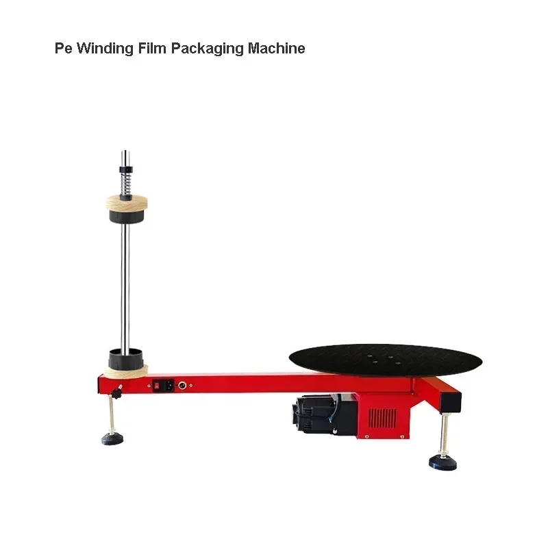 Electric T‑Type Pallet Wrapping Baler, Metal Plate Turntable PE Stretch Winding Film Wrapper for Cargo Pallet & Express Packagin