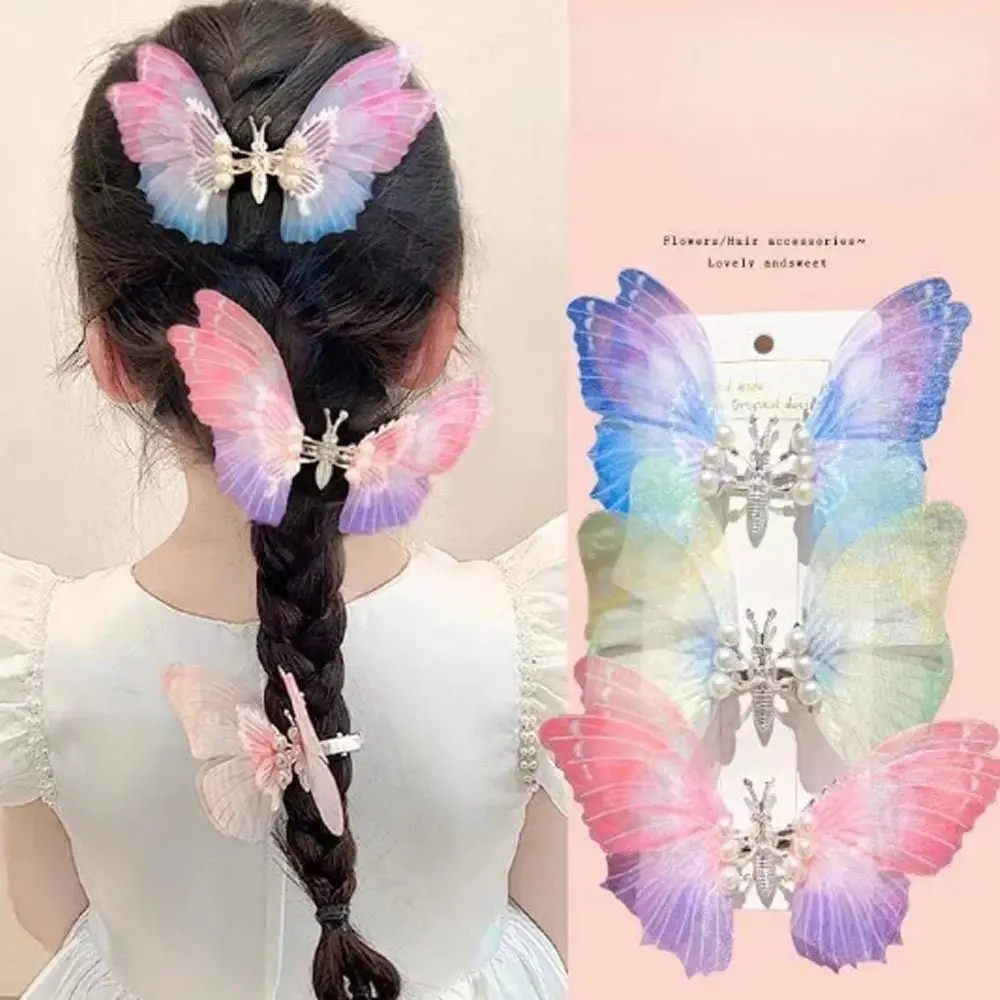 Cute Side Clip Butterfly Hair Clip Moving Wings Princess Hairpin Kids Lovely Hairgrip Shaking Wing Butterfly Hair Clips