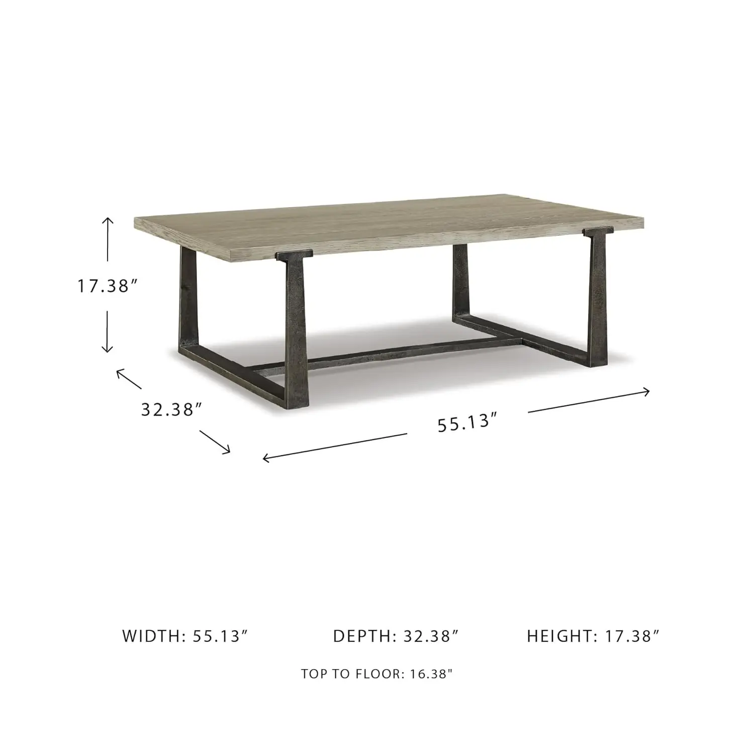 طاولة قهوة مستطيلة معاصرة، لمسة نهائية باللون الرمادي والطراز #3