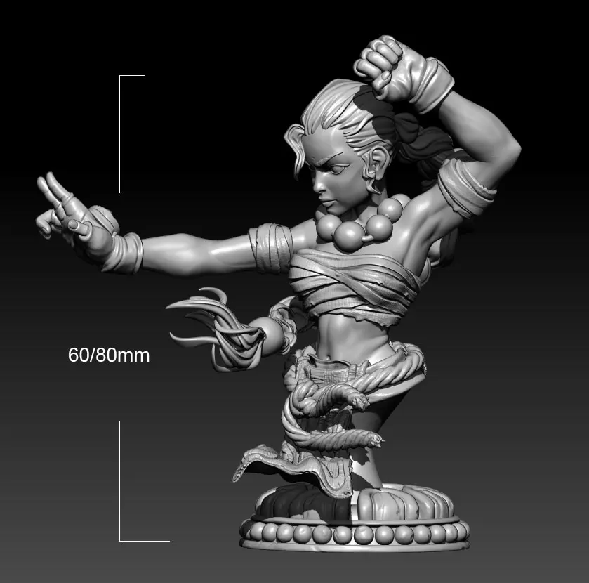 

60mm 80mm Resin Model Kits Kungfu Girl Bust Unpainted No Color RW-844