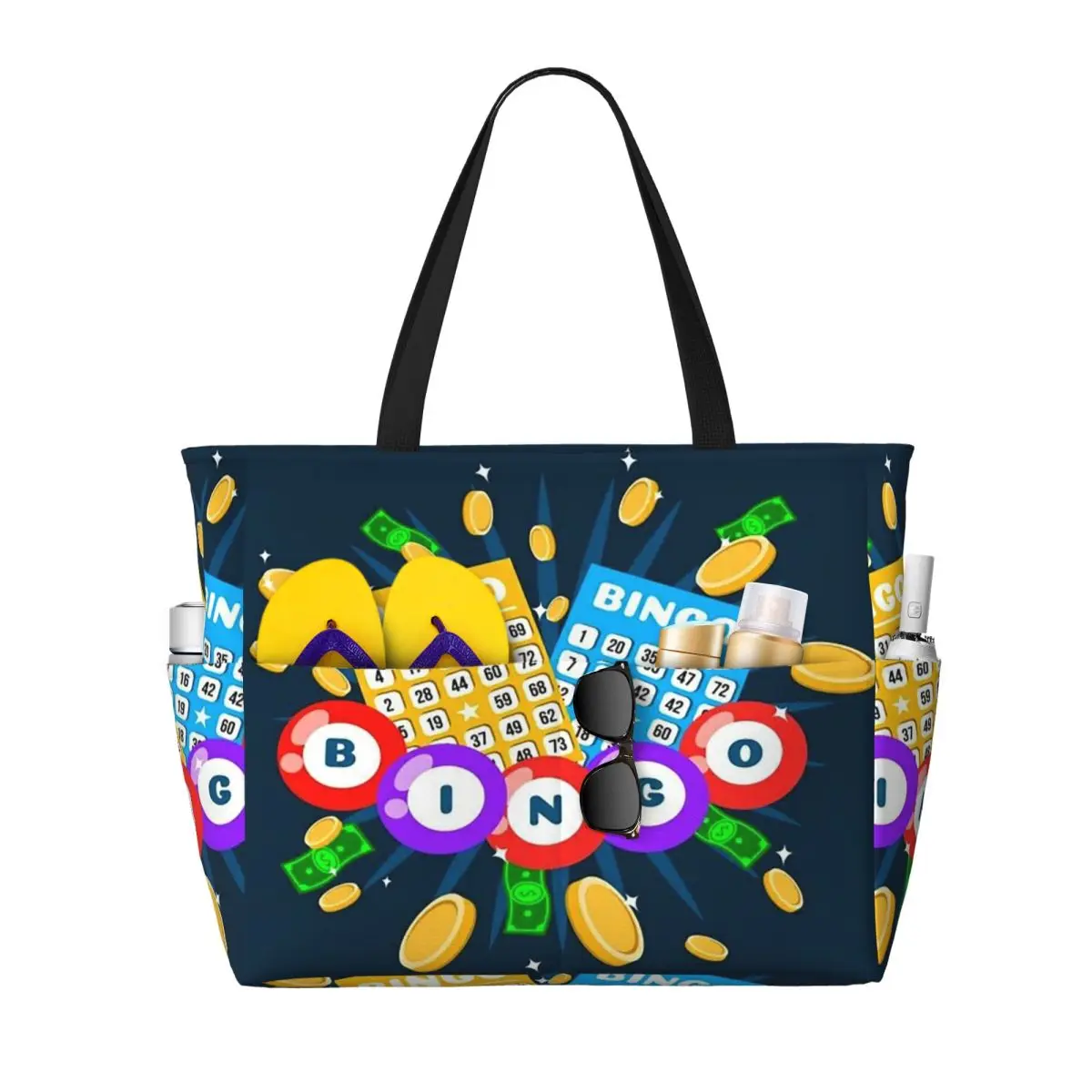 

Funny Bingo Game Beach Tote Bag Sport Gym Yoga Duffle Large Tote Bag Women Travel Bag Fitness bag