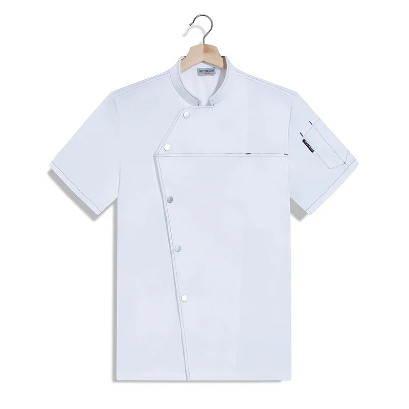 Man Chef Kitchen Jacket Restaurant Cooking Suit Pizza Short Sleeve Work Clothing Catering Equipment kitchen outfit Chef Shirts