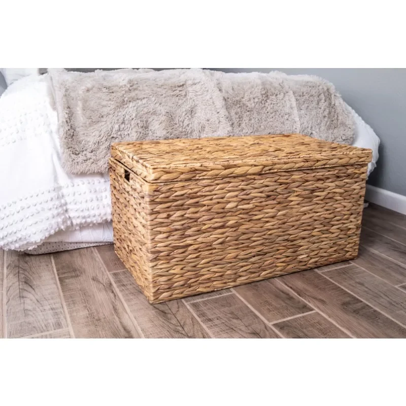 Gardens Natural Water Hyacinth Storage Trunk Large Storage Basket Wicker Basket