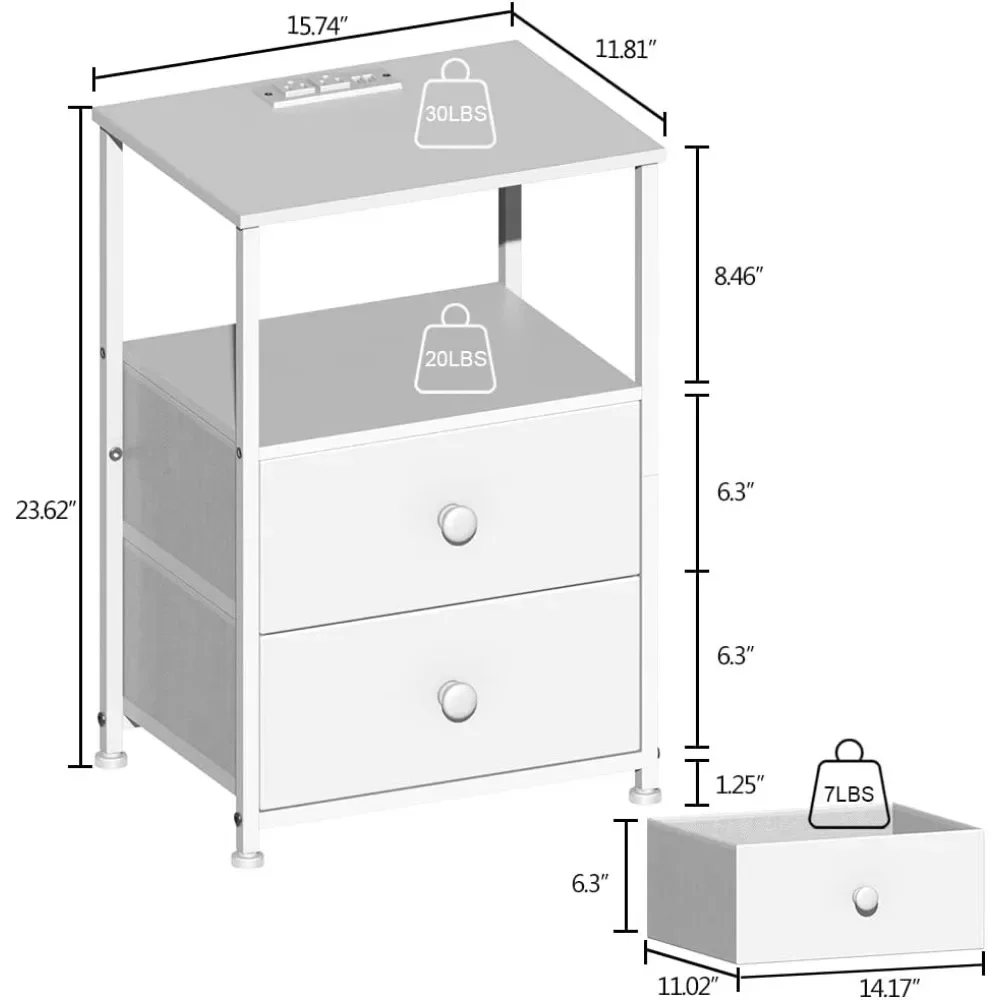 Bedside Table for Bedroom 1 Pack) Freight Free Night Stands Furniture Living Room Cabinet Furnitures Bed Side Table Nightstand