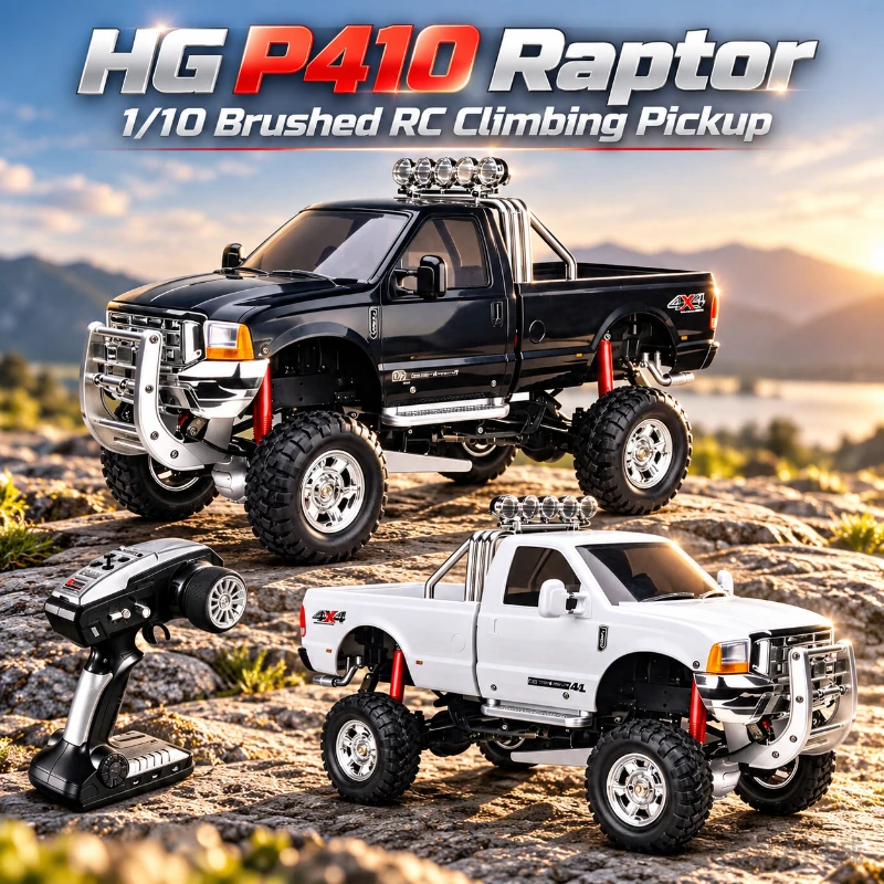 HG P410 Raptor 1/10 Remote Control 4WD Two-speed Off-Road Climbing Pickup Truck 2.4G 4CH Electric RC 30km/h Professional Model