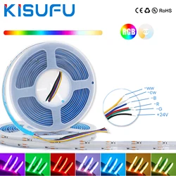 DC24V RGB CCT COB LED Strip Light 840LEDs/m High Bright Dotless 2M 3M 5M RGBCCT Flexible LED Ribbon Tape for Home Decor Lighting