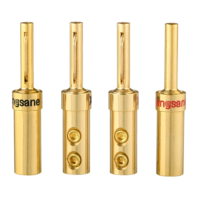 Hi-end DIY Speaker Cable Connector 18K Gold Plated Copper Banana Plug Screw HiFi Audio Adapter