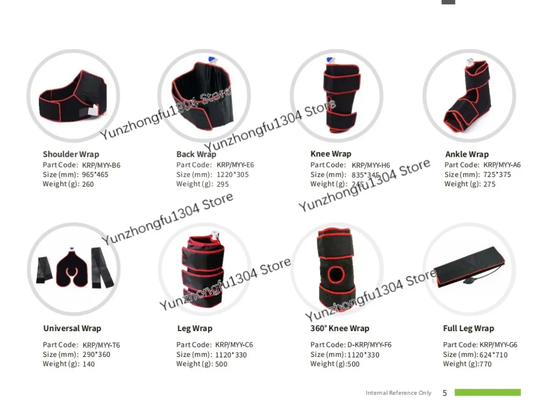Knee Joint Cryopreservation Ice Therapy System Accessories Selection