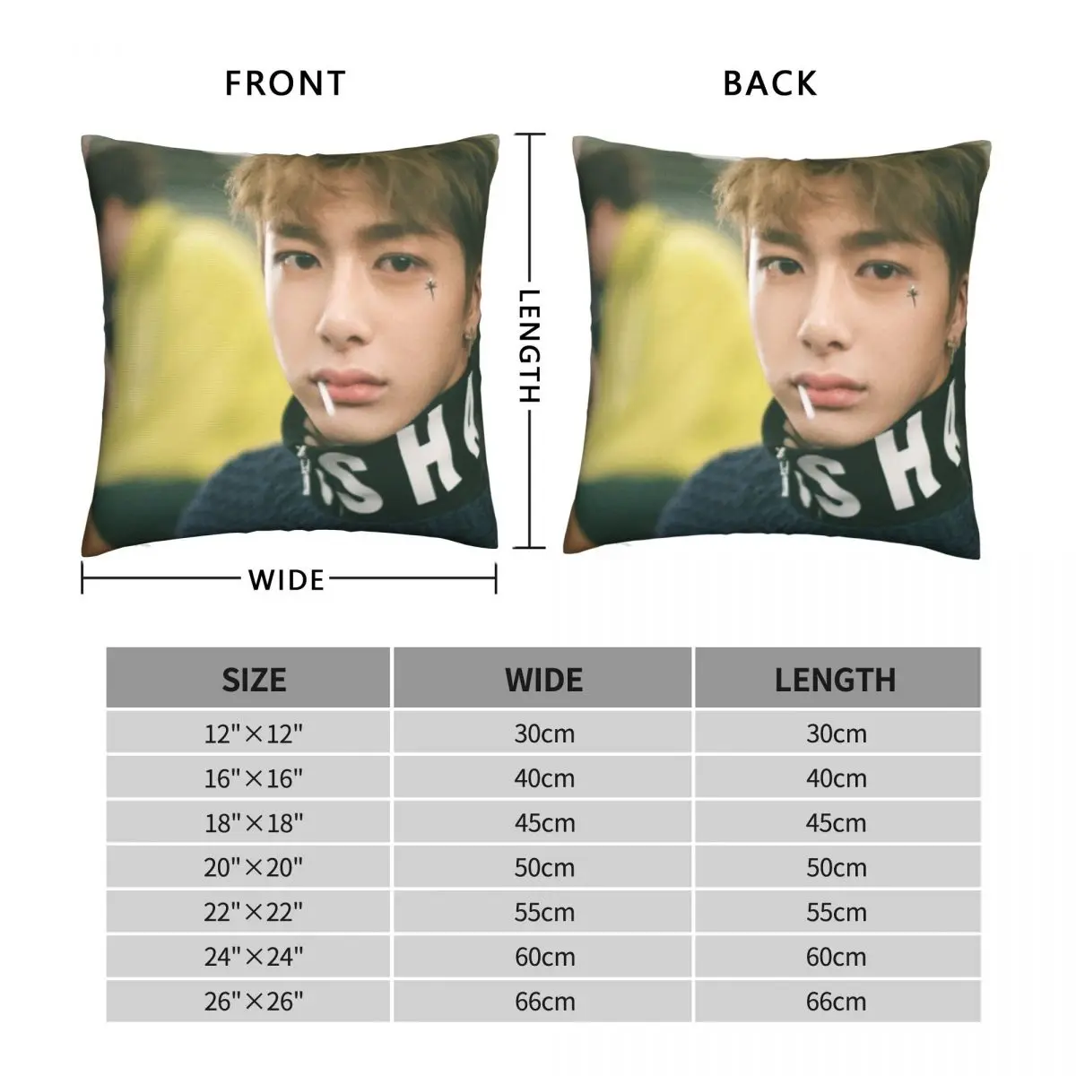 Hyungwon Monstax Guilty Pillowcase Polyester Linen Velvet Pattern Zip Decor Throw Pillow Case Sofa Cushion Cover 45x45