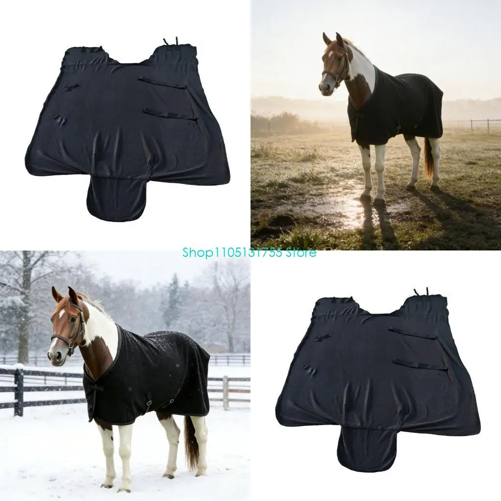 

K0EF Oversized Fleece Horse Blanket Offering Comfort In Cold Training