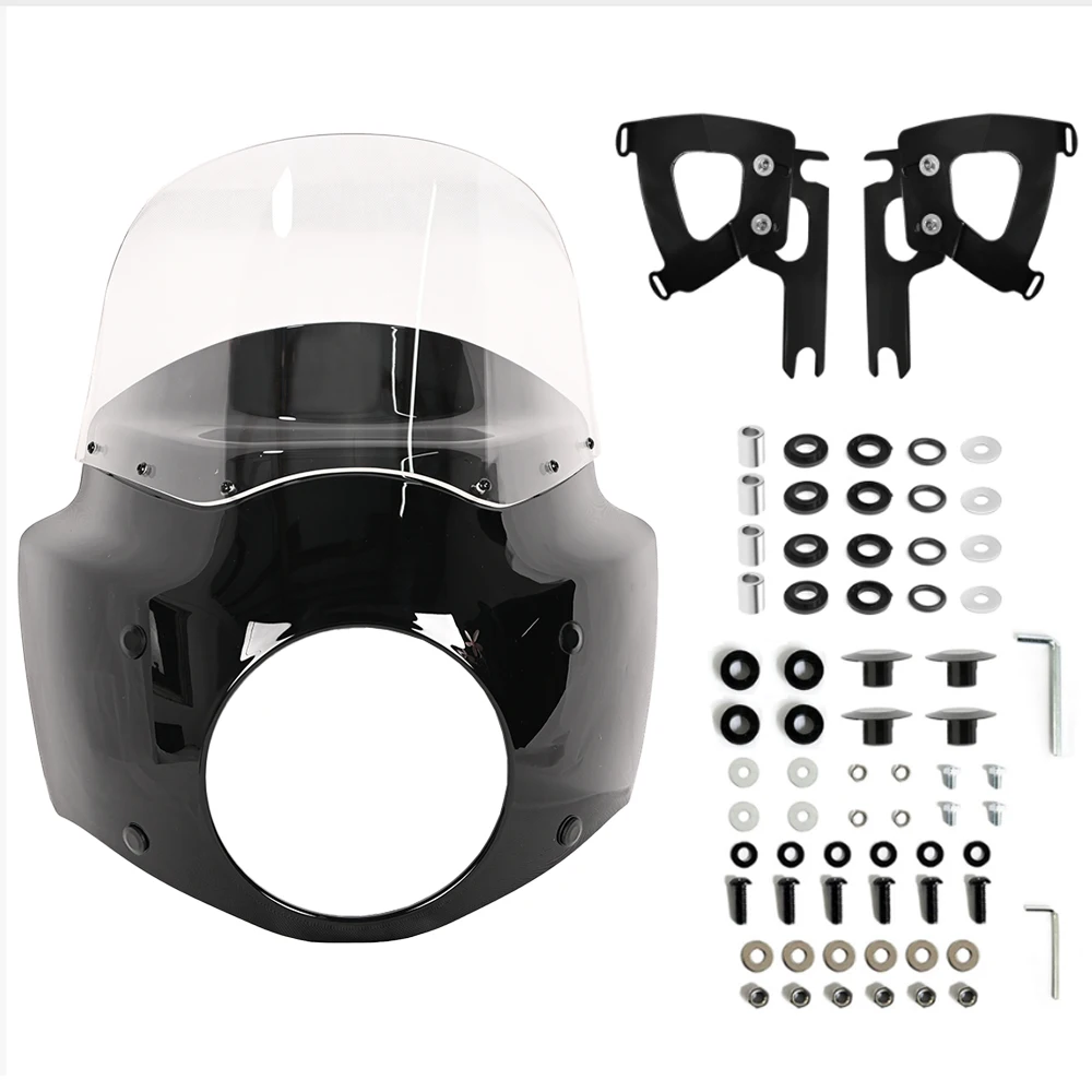 Motorcycle Headlight Fairing&11 13 15 inch PC Windshield Windscreen for Harley Road King FLHR 1994-2023 FLHRXS 2017-2025