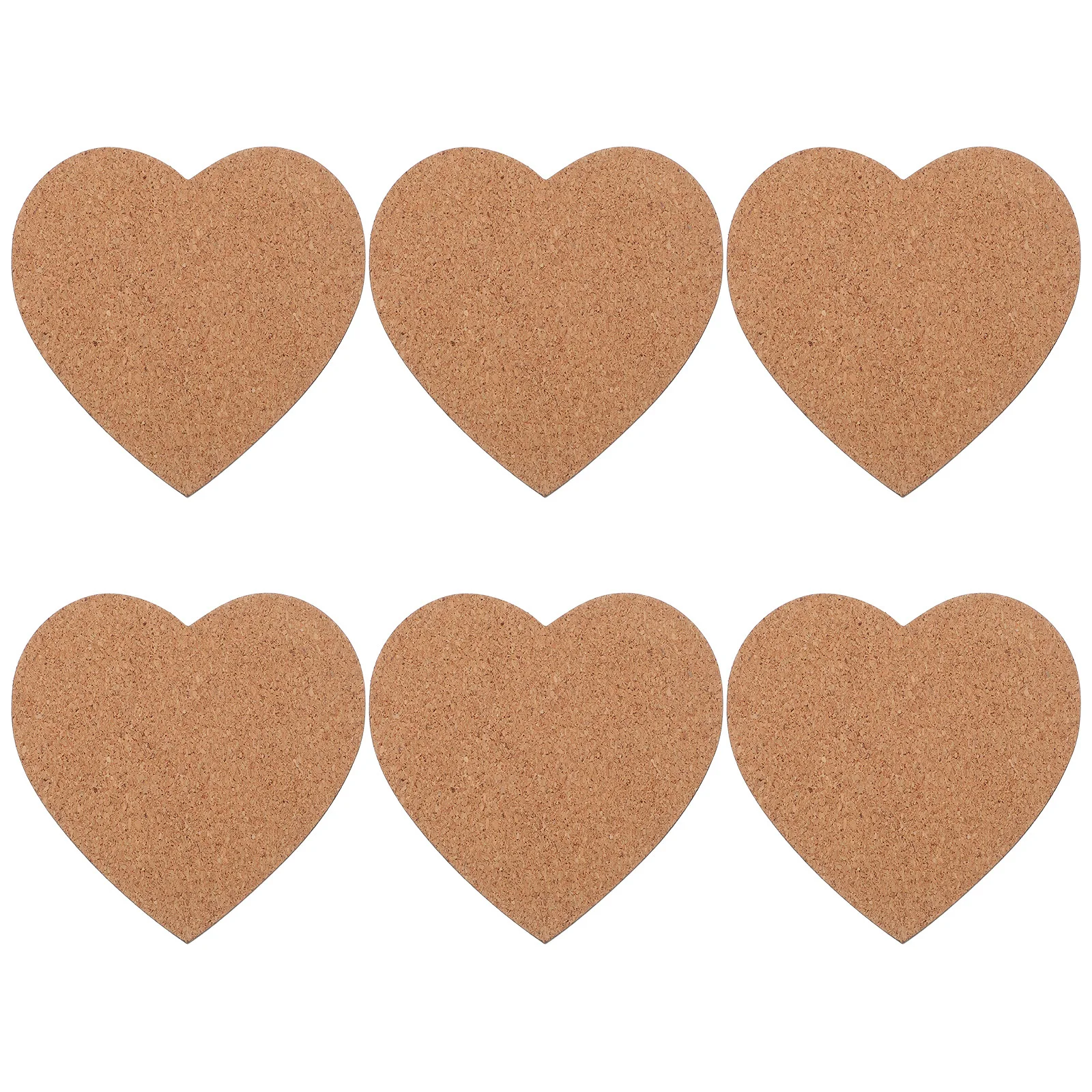 

6Pcs Heat-Resistant Heart Shape Cork Coaster Set Protective Cup Pads for Home Restaurant Coffee Shop Table Decoration